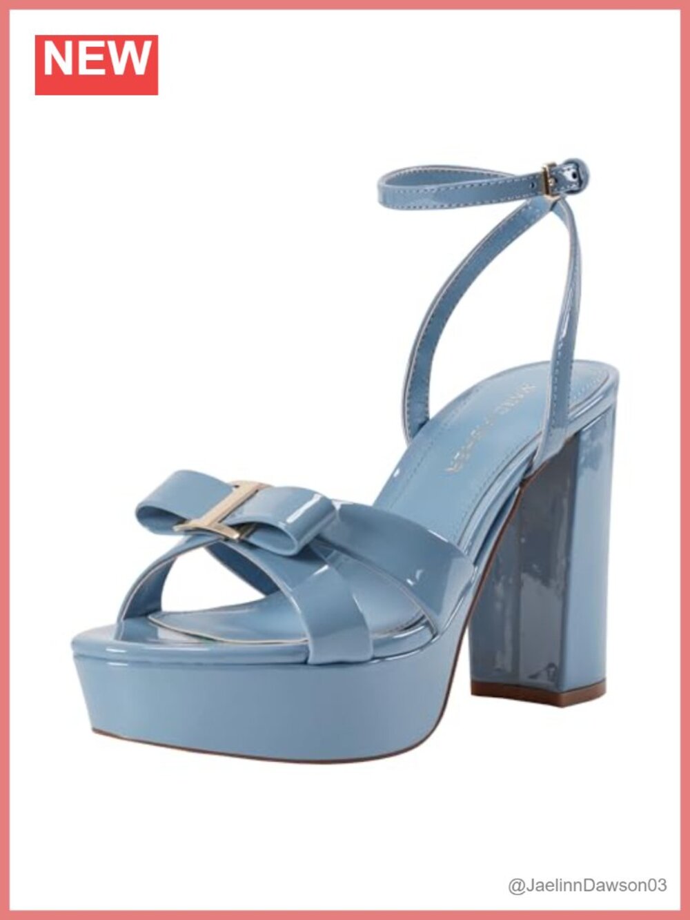 Marc Fisher Daisee Faux Patent Leather Block Heel Platform Sandals